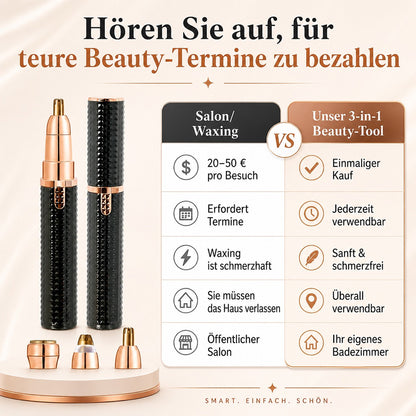 3-in-1 elektrischer Beauty-Trimmer – mit Wechselaufsätzen für Augenbrauen, Gesicht & Detailpflege – für einen gepflegten Look jederzeit und überall 🌍✨