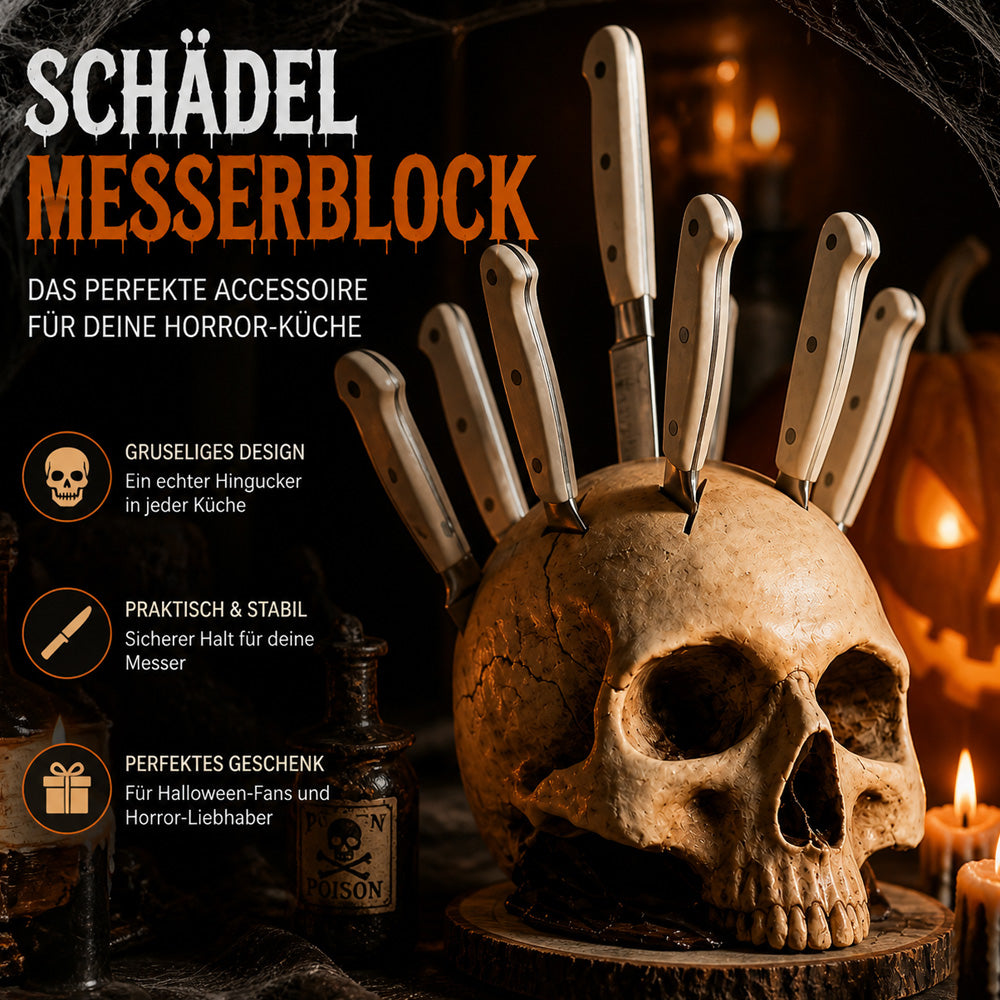 💀Halloween-Überraschung - bis zum halben Preis🎃Kreativer Totenkopf-Messerhalter aus Harz