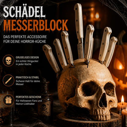 💀Halloween-Überraschung - bis zum halben Preis🎃Kreativer Totenkopf-Messerhalter aus Harz