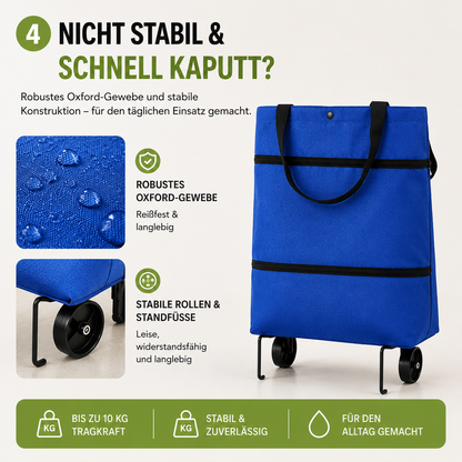 Faltbare Einkaufstasche mit Rollen
