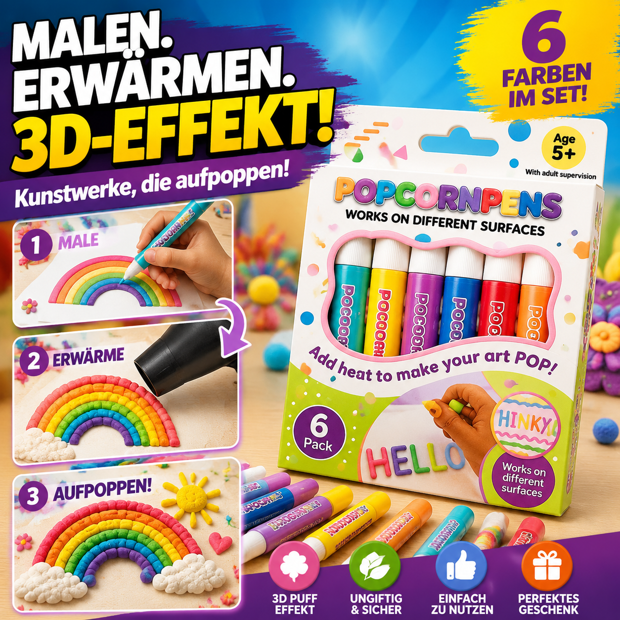 Nur heute 50 % sparen丨3D Relief Art Pen – Aus flachen Zeichnungen wird echte 3D-Kunst 🪄