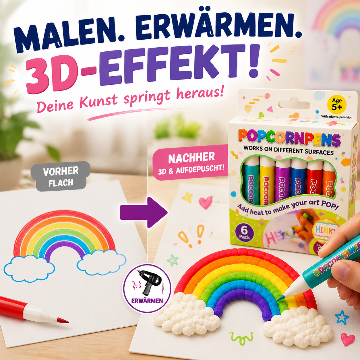 Nur heute 50 % sparen丨3D Relief Art Pen – Aus flachen Zeichnungen wird echte 3D-Kunst 🪄