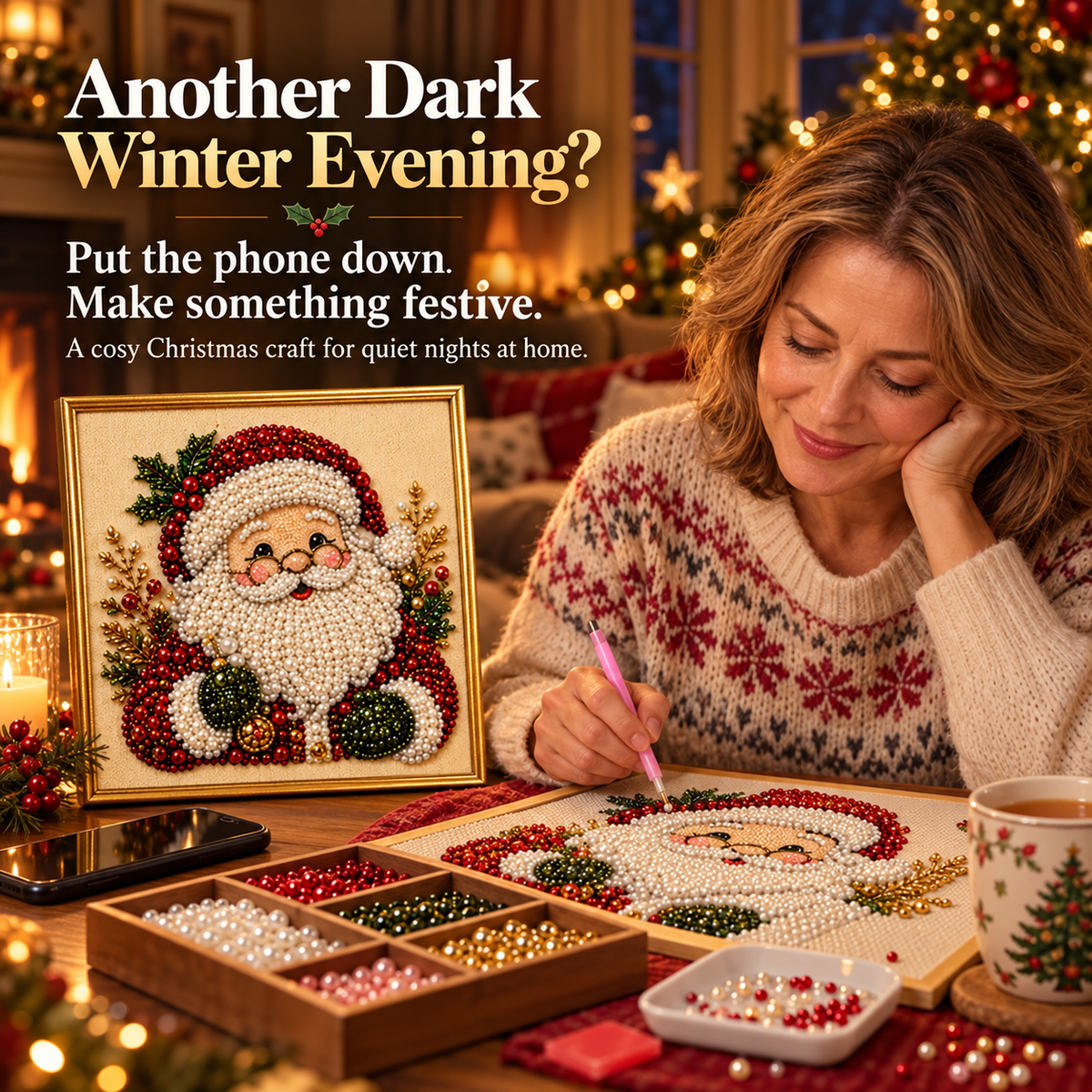 ⏳🎁💎DIY Weihnachts-Perlenkunst-Set 💎 Entspannend gestalten – anschließend festlich dekorieren. ✨