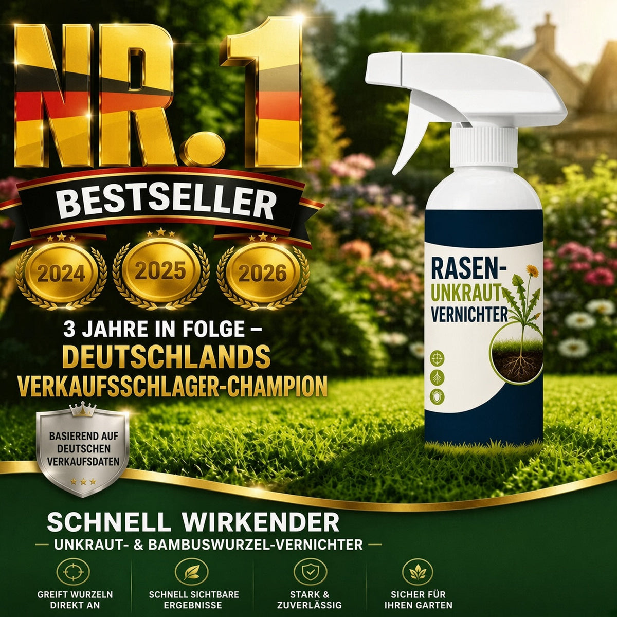 🌿🔥 50 % RABATT🔥 🌿 Unkraut-Stop – Sprühen statt Jäten | Gezielt bis in den Wurzelbereich