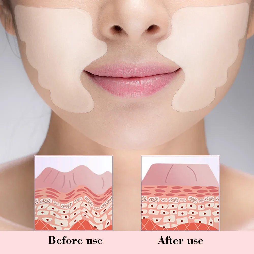 Facial Wrinkle Remover Pad Reusable Medical Grade Silicone Nasolabial Folds Anti-aging Mask Prevent Wrinkle Skin Lifting Patches