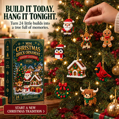 ⏳ Last day to save 49% – 🎄 12-Day Mini Christmas Ornament Advent Calendar | 12 unique festive buildable designs with hanging loops—perfect for decorating Christmas trees, wreaths, and holiday displays 🧱