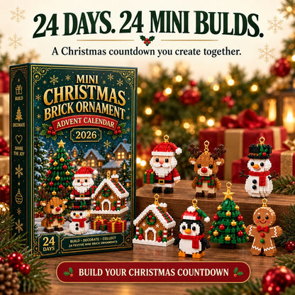 ⏳ Last day to save 49% – 🎄 12-Day Mini Christmas Ornament Advent Calendar | 12 unique festive buildable designs with hanging loops—perfect for decorating Christmas trees, wreaths, and holiday displays 🧱