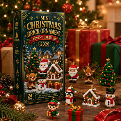 ⏳ Last day to save 49% – 🎄 12-Day Mini Christmas Ornament Advent Calendar | 12 unique festive buildable designs with hanging loops—perfect for decorating Christmas trees, wreaths, and holiday displays 🧱