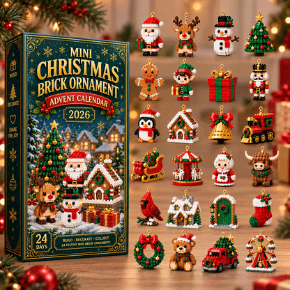 ⏳ Last day to save 49% – 🎄 12-Day Mini Christmas Ornament Advent Calendar | 12 unique festive buildable designs with hanging loops—perfect for decorating Christmas trees, wreaths, and holiday displays 🧱