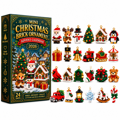⏳ Nur heute 50 % sparen – 🎄 24-Tage Mini-Weihnachtsanhänger-Adventskalender | 24 verschiedene festliche Mini-Bausätze mit Aufhängung – perfekt für Weihnachtsbaum, Kränze & festliche Deko 🧱