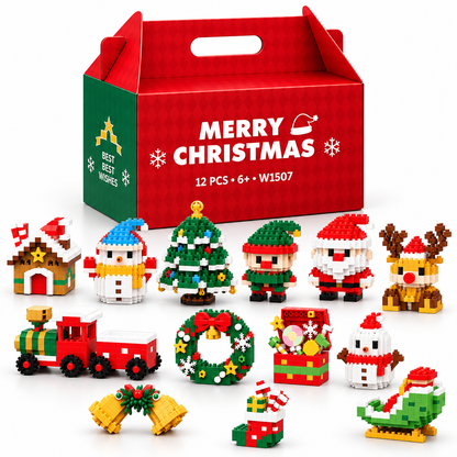 ⏳ Last day to save 58% – 🎄 12-Day Mini Christmas Ornament Advent Calendar | 12 unique festive buildable designs with hanging loops—perfect for decorating Christmas trees, wreaths, and holiday displays 🧱