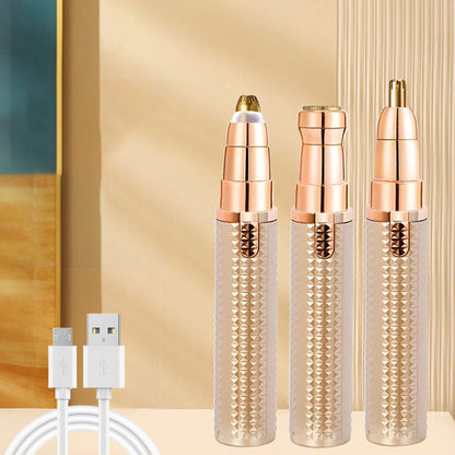 3-in-1 elektrischer Beauty-Trimmer – mit Wechselaufsätzen für Augenbrauen, Gesicht & Detailpflege – für einen gepflegten Look jederzeit und überall 🌍✨