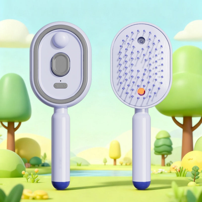💖Scalp Massager Comb 💆‍♀️ – Self-Cleaning 🧼, Tangle-Free ✂️ & Frizz-Control Hair Brush with Soothing Mist Spray 💨✨ | Perfect for Dry, Brittle Hair 💧🌟
