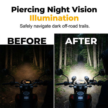🏍️ 50% RABATT! 💡 Universal Motorrad LED Scheinwerfer – Zweifarbiges Zusatz-Fahrlicht – Weiß/Amber, wasserdicht & einfach zu montieren – erhöht die Sichtbarkeit bei Tag und Nacht – perfekt für Straße und Gelände 🌙