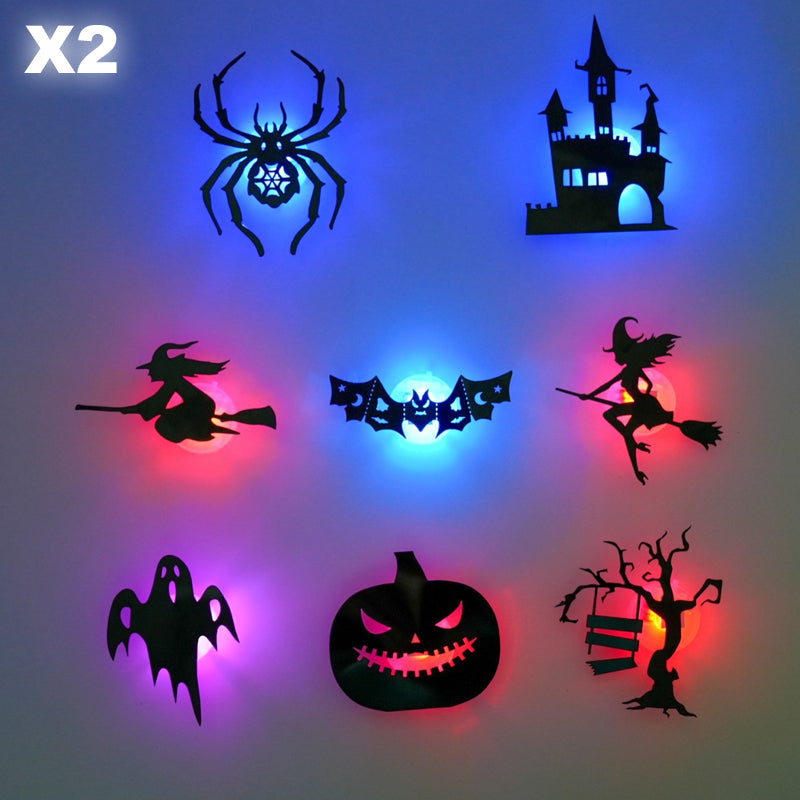 🎃 Leuchtende Halloween LED-Deko👻Für Wände, Türen, Taschen, Kostüme, Hüte, Deko-Zweige & mehr.