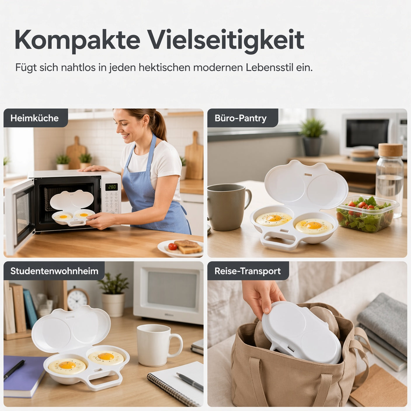 🎁 2026 NEU · 50% RABATT 💥 2-Eier-Mikrowellenkocher – Frühstück in Minuten!